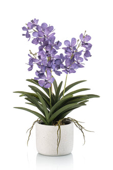 Emerald Kunstplant Vanda in pot 60cm paars