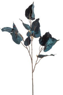 Emerald Kunsttak Ficus velvet 70cm blauw