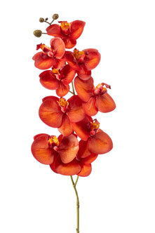 Emerald Kunstbloem Phalaenopsis RT 95cm oranje/rood