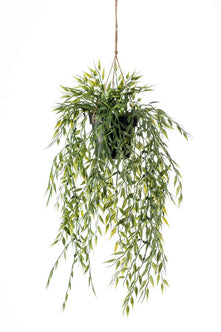 Emerald Kunst Hangplant in pot Bamboo 50cm
