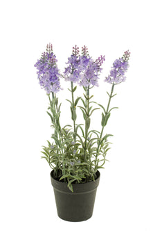 Emerald Kunstplant Lavendel 28cm lichtblauw in pot