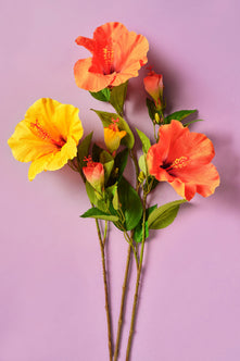 Emerald Kunstbloem Hibiscus 65cm oranje