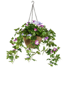 Emerald Kunstplant Petunia in hangmand UV lichtpaars 45cm