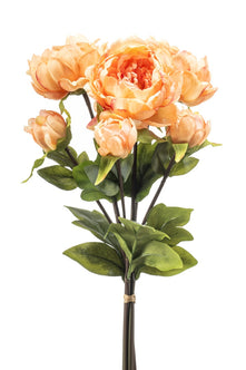 Emerald Kunstbloem Pioenroos Bundel 50cm licht oranje